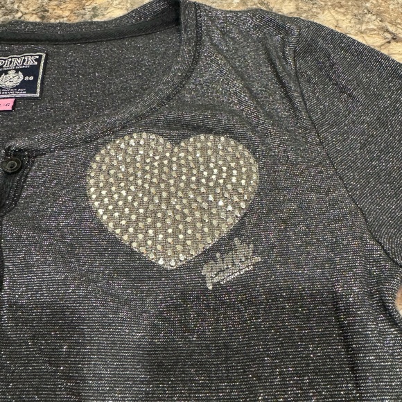 Women’s PINK metallic long sleeve shirt - Picture 2 of 5